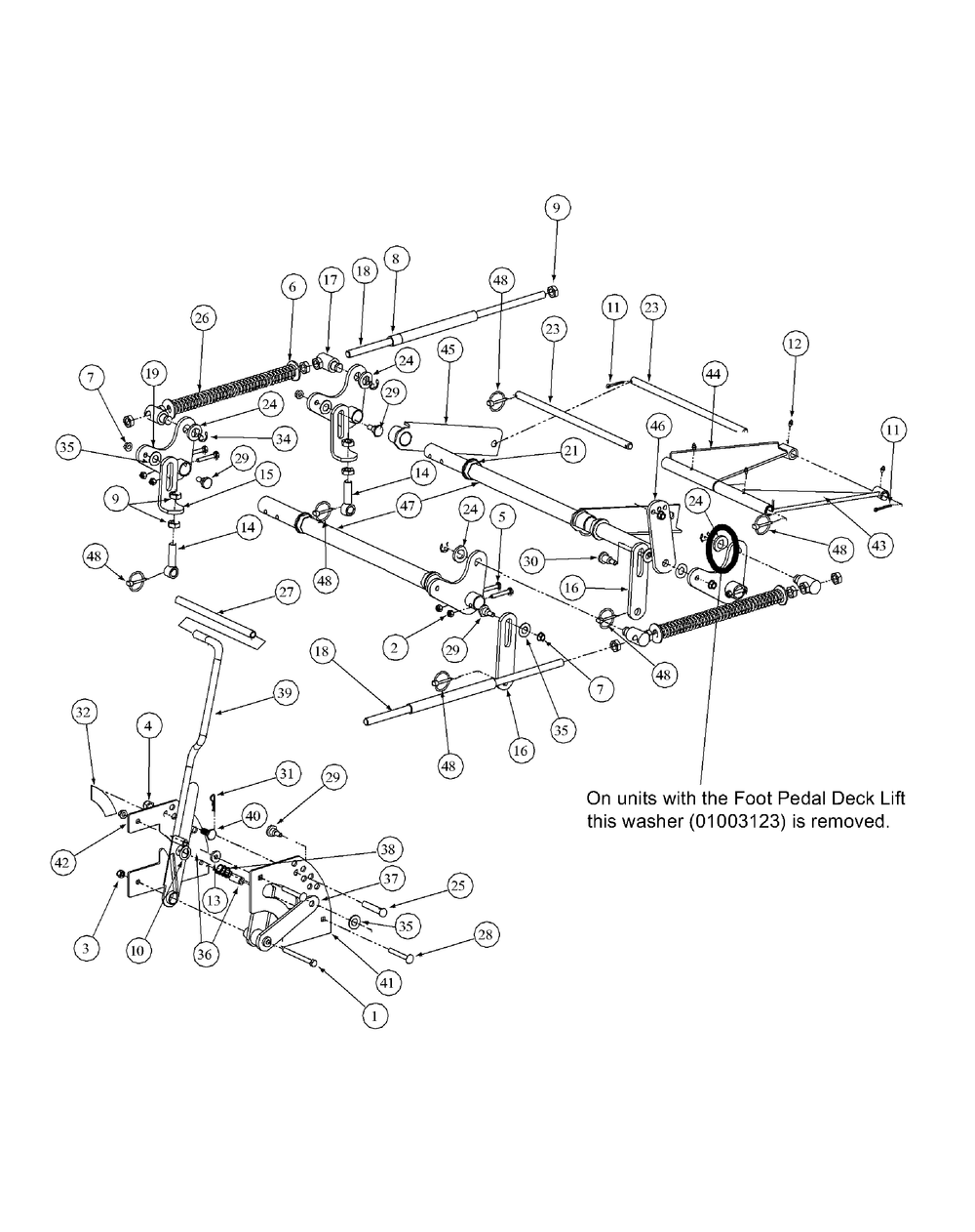 Lift Assembly Diagram and Parts List for M48-KHS 53AB5B5M750-18HP Cub Cadet Lawn Tractor